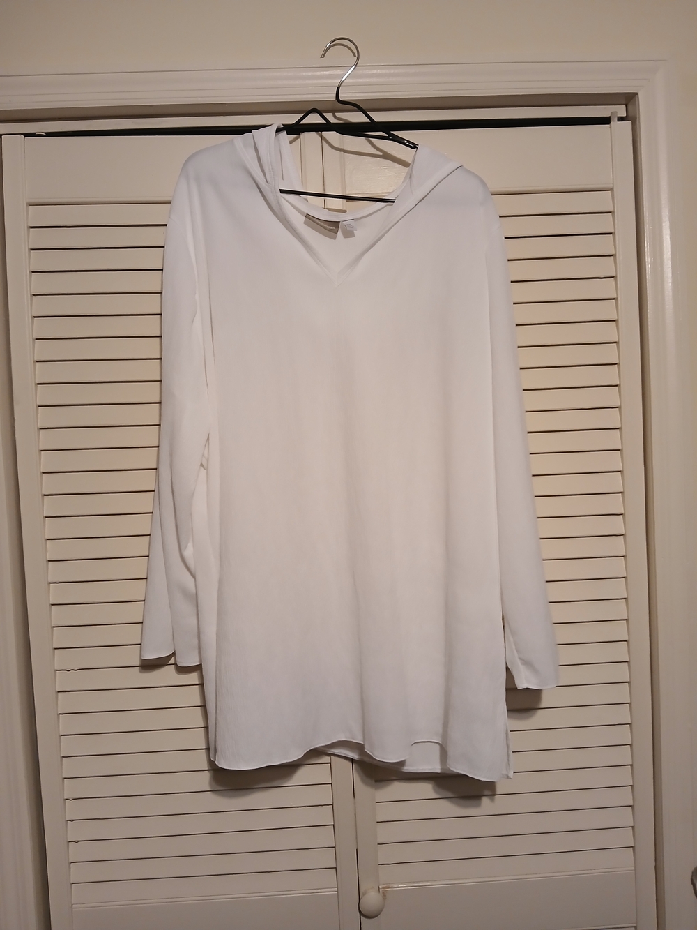 croft & barrow White Hooded V-Neck Tunic